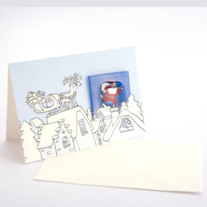 Biglietto augurale con magnete in vetro removibile Collezione Auguri - Babbo Natale