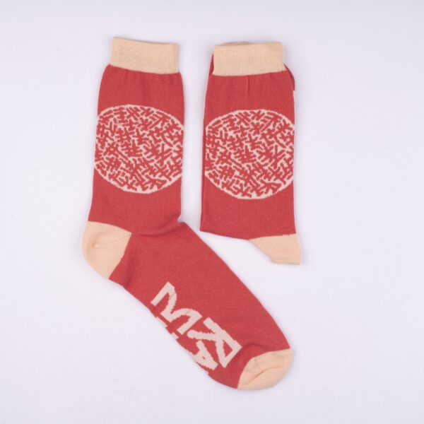SocksArt  "Universal Cosmic Dance Red" RAUL 33 Calze d'Autore Artefrontale