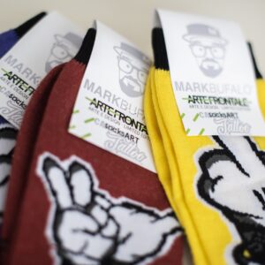 SocksArt  "Aarrghh" MARKBUFALO Calze d'Autore Artefrontale - immagine 3
