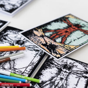 Quaderno Taccuino A5 con Copertina Stampata in Velluto a Rilievo “Leonardo da Vinci-Uomo Vitruviano” - immagine 6