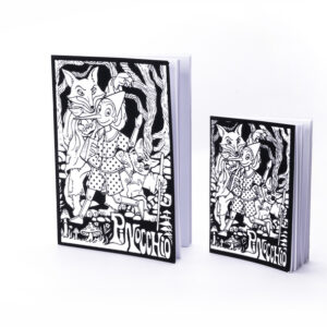 Quaderno Taccuino A4 con Copertina Stampata in Velluto a Rilievo “Artonvelvet Coloralo tu” - “Pinocchio”