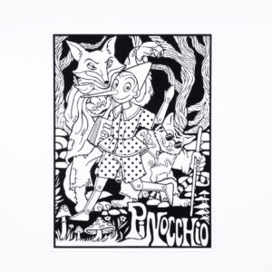 Quadro 21x30  A4 Stampato in Velluto a Rilievo “Artonvelvet Coloralo tu” - “Pinocchio”