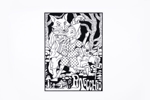 Quadro 21x30  A4 Stampato in Velluto a Rilievo “Artonvelvet Coloralo tu” - “Pinocchio”