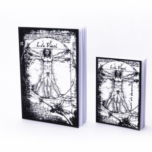 Quaderno Taccuino A4 con Copertina Stampata in Velluto a Rilievo “Leonardo da Vinci-Uomo Vitruviano”
