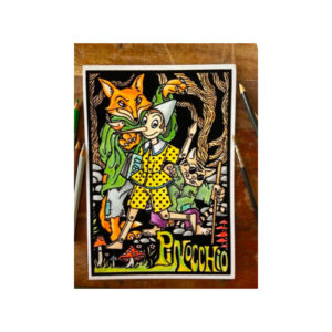 Quadro 21x30  A4 Stampato in Velluto a Rilievo “Artonvelvet Coloralo tu” - “Pinocchio” - immagine 2