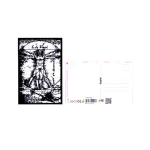 Cartolina 12x18 Stampata in Velluto a Rilievo “Artonvelvet Coloralo tu” - “Leonardo da Vinci Uomo Vitruviano”